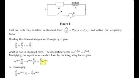 Lr Circuit Integrating Factor Method Youtube