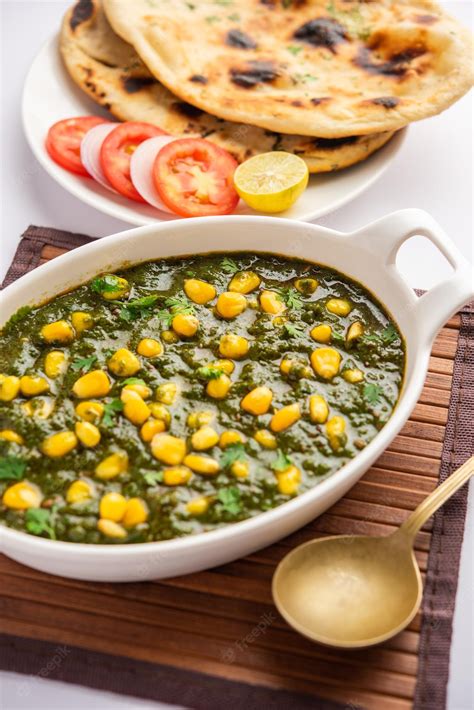 Premium Photo Palak Sweet Corn Sabzi Also Known As Spinach Makai Curry Sabji North Indian Main