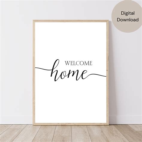 Welcome Home Sign, Entryway Sign, Typography Printable Art, Printable ...