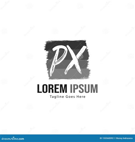 Initial Px Logo Template With Modern Frame Minimalist Px Letter Logo