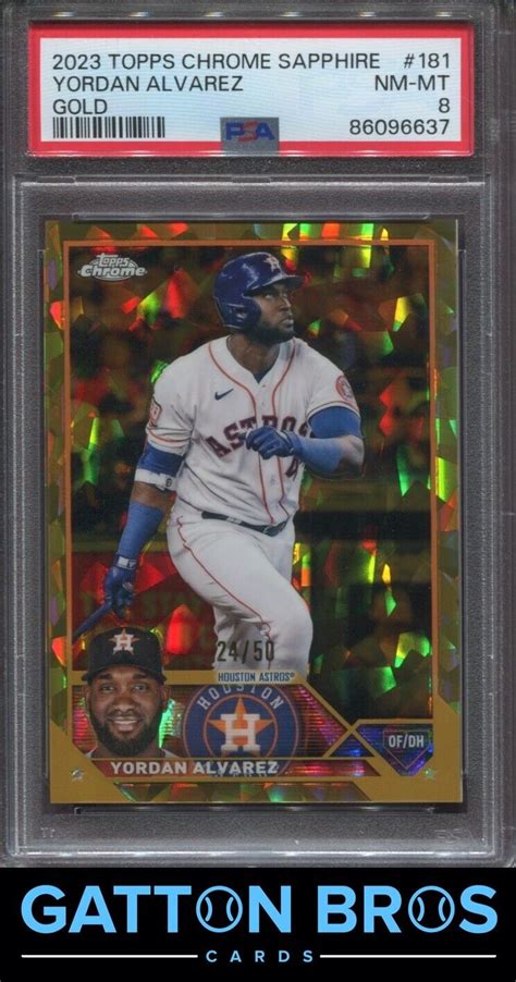 Topps Chrome Sapphire Yordan Alvarez Gold Psa Nm Mt Ebay