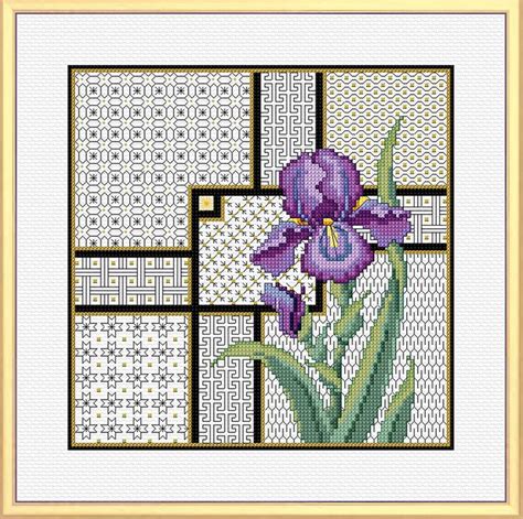 Iris And Blackwork A NCH Cross Stitch Kit And Chart Cross Stitch