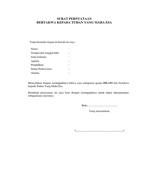 Surat Pernyataan Perangkat Desa Pdf