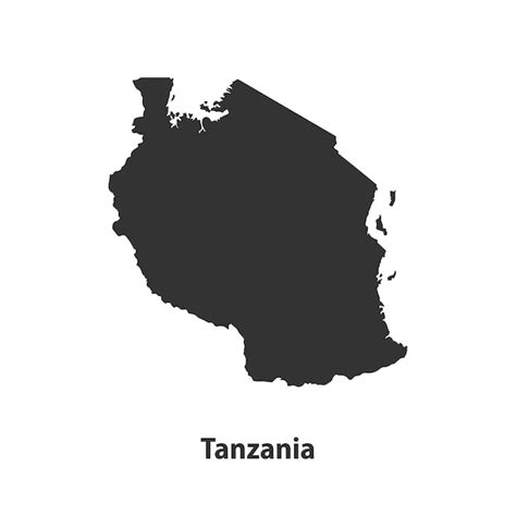 Premium Vector High Quality Silhouette Map Of Tanzania Isolated On