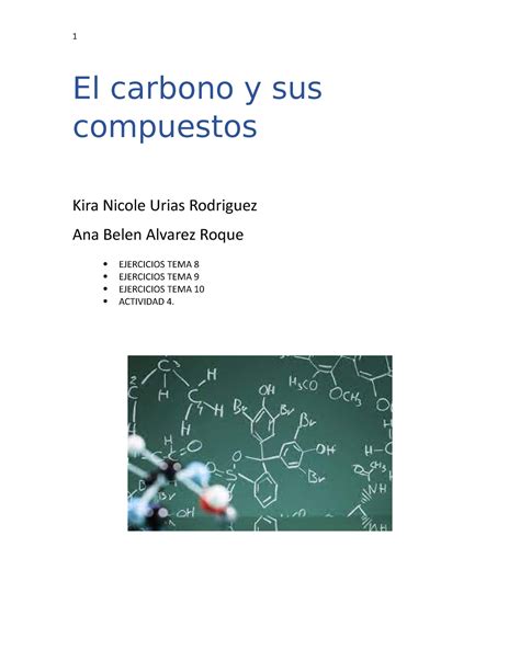 Actividad 4 Completa El Carbono Y Sus Compuestos Kira Nicole Urias