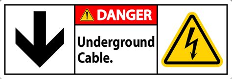 Danger Sign Underground Cable Sign Vector Art At Vecteezy