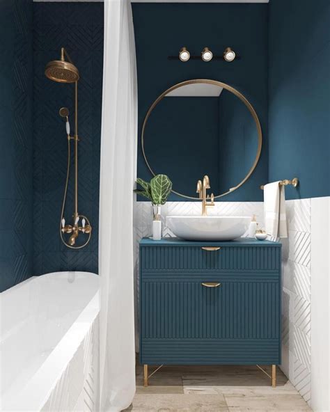 Bathroom Ideas Dark Blue Google Search In 2020 Bathroom Interior