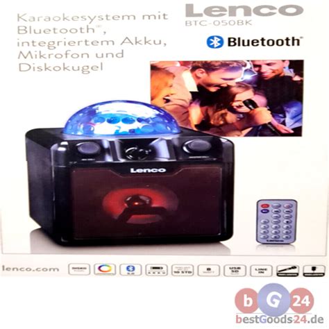 Lenco Disco Lautsprecher Karaokesystem Bluetooth Mikrofon Akku