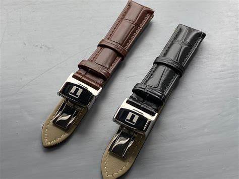 Tissot 18mm20mm Blackbrown Genuine Leather Watch Strap Etsy