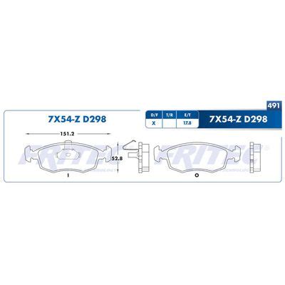 Balatas Delanteras Cerámica FRITEC SPC 7X54 Z Fiat Palio 1 8R