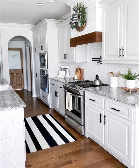 White Kitchen Cabinets With Herringbone Backsplash Soul Lane