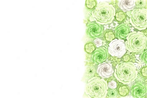 Premium Photo | Beautiful background of white and green roses