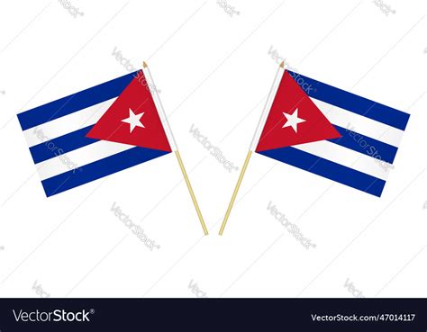 Two Small Cuban Flags Isolated On White Royalty Free Vector