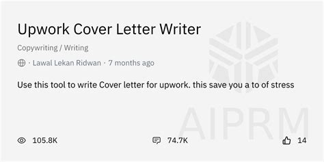 Prompt Upwork Cover Letter Writer By Lawal Lekan Ridwan AIPRM For