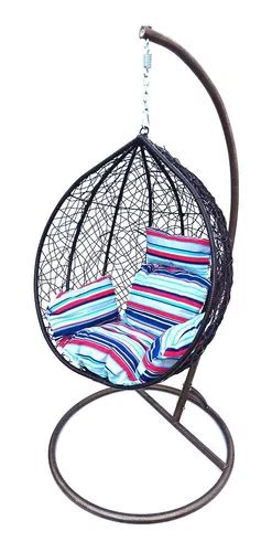 Sillon Hamaca Colgante Simil Rattan Exterior Con Base Chica Mercadolibre