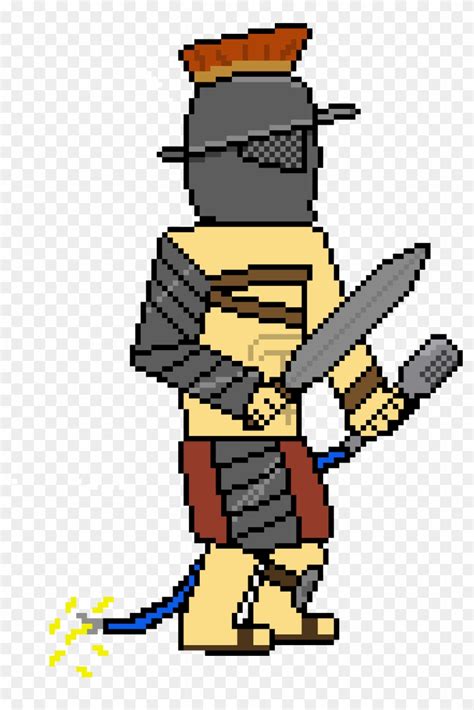 Gladiator Gladius Knæ Pixel Art Gladiator Facile Hd Png Download