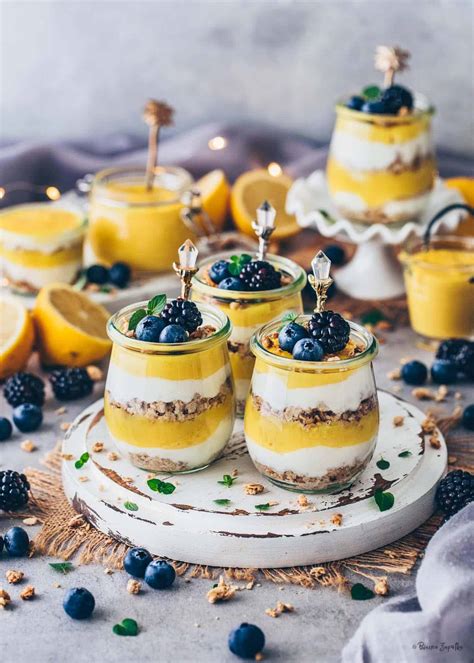 Zitronen Pudding Dessert Wie K Sekuchen Im Glas Vegan Bianca