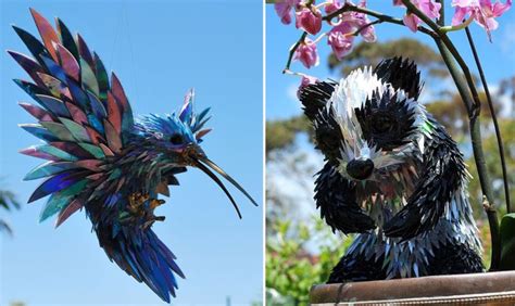 Sustainable Art: Incredible animal sculptures made from old CDs - EdgyMinds