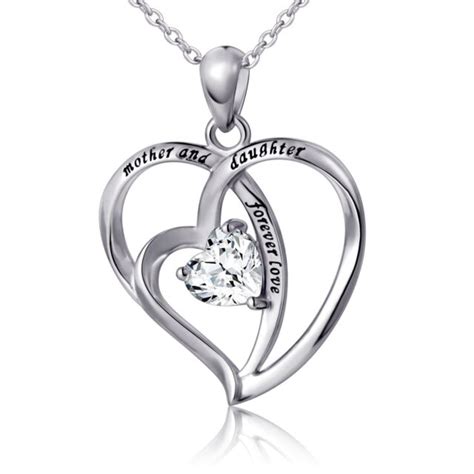 925 Sterling Silver Mother And Daughter Forever Love Heart Pendant