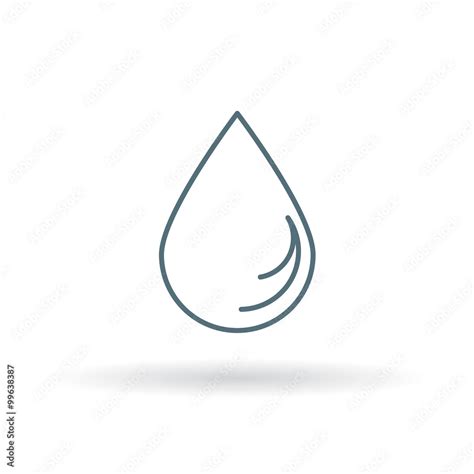 Waterdrop Icon Raindrop Sign Water Symbol Thin Line Icon On White