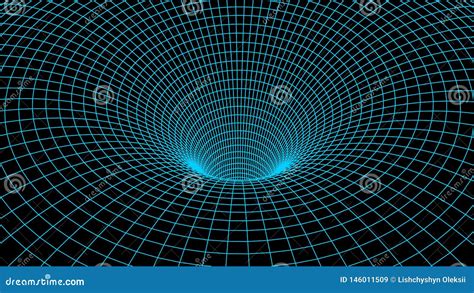 Tunnel Or Wormhole Abstract Wormhole Science 3D Tunnel Grid Wireframe