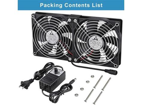 Gdstime Big Airflow Dual 120mm Fans Dc 12v Powered Fan With Ac 110v 240v Speed Control