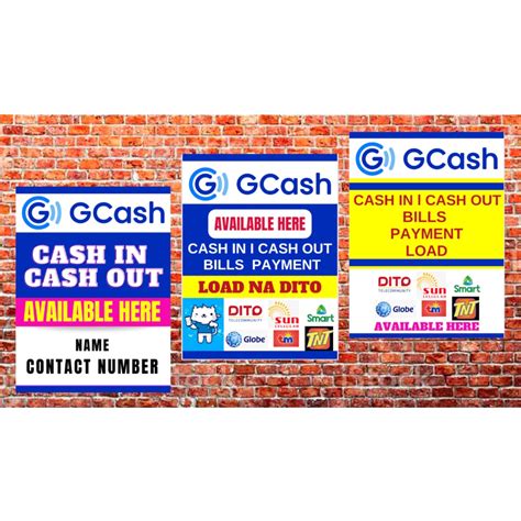 GCASH CASH IN CASH OUT BILL PAYMENT LOAD TARPAULIN SIGNAGE Shopee