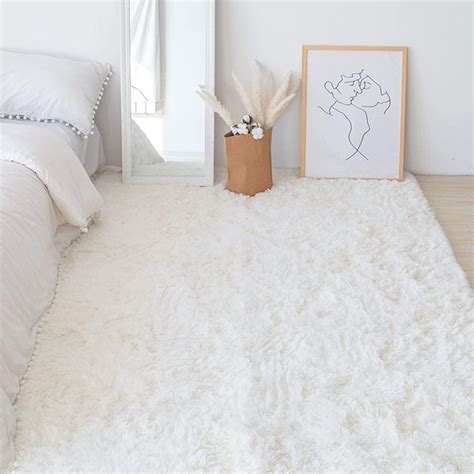 Swsen Tapis Salon Shaggy Longs Super Doux Tapis Shaggy Moelleux