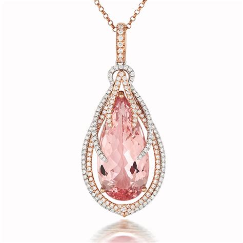 Ct Rose Gold Morganite And Diamond Pendant R L Austen R L Austen