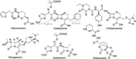 Chemical Structures Of Vaborbactam And Lactams A Monobactam And A