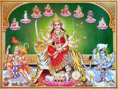 Nava Durga Poster Durga Vedic Art Lord Hanuman Wallpapers