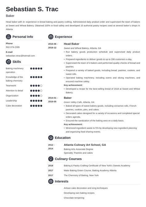 Baker Resume Sample And Writing Guide 20 Tips