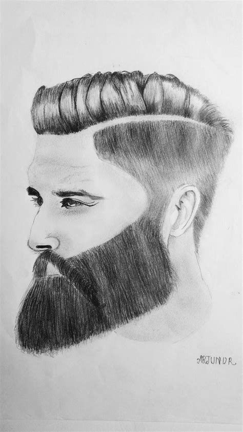 Man With Beard Pencil Drawing Beard Drawing Guy Drawing Pencil