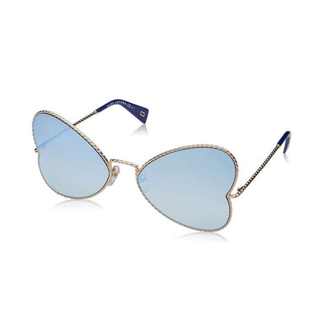 Marc Jacobs Women S Heart Frame Sunglasses Gold Light Blue Lens Ray Ban® And Marc Jacobs