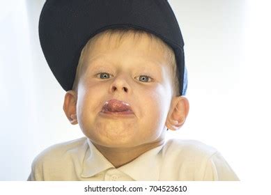 Boy Shows Tongue Portrait Naked Little 스톡 사진 Shutterstock