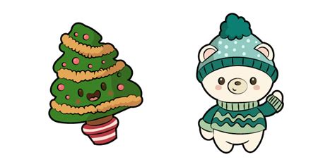 Christmas Tree And Polar Bear Cursor Custom Cursor