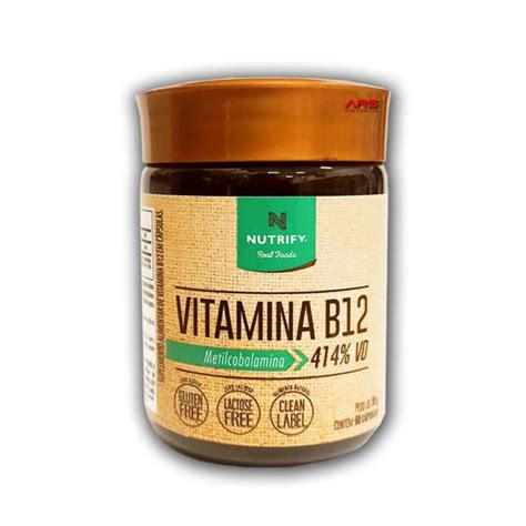 Vitamina B12 Metilcobalamina 60 Capsulas Vegana Nutrify Vitaminas A