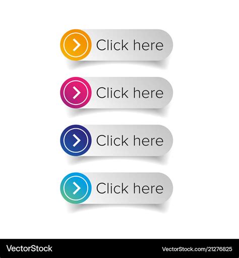 Click Here Web Button Set Royalty Free Vector Image