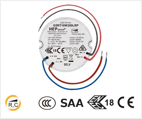 德国hep无频闪圆形可控硅调光灌胶驱动电源ccc认证g5rt15w350lrp 阿里巴巴