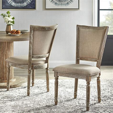 Dining Chair Set Of 2 Brown Farmhouse French Country Rustic