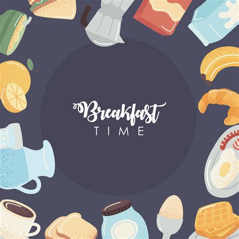 breakfast time frame 5029756 Vector Art at Vecteezy