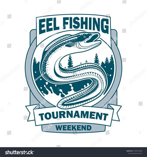 Eel Fishing Tournament Logo Design Stock Vector (Royalty Free ...