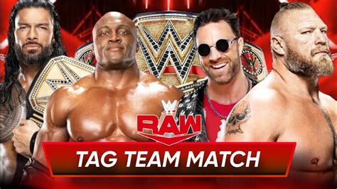 Wwe K Tag Team Match La Knight Brock Lesnar Vs Bobby Lashley