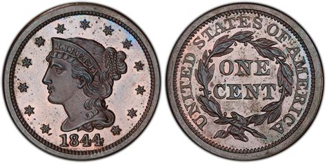 Images Of Braided Hair Cent 1844 1C BN PCGS CoinFacts