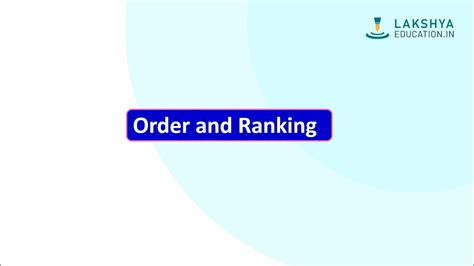 Order And Ranking Reasoning YouTube