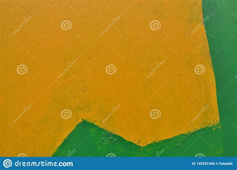 Pintura Geom Trica Abstrata Em Cores Amarelas E Verdes Imagem De Stock