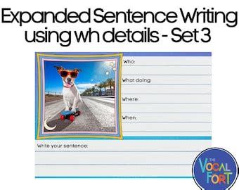 Expanded Sentence Writing Using Wh Questions Boom Cards Etsy