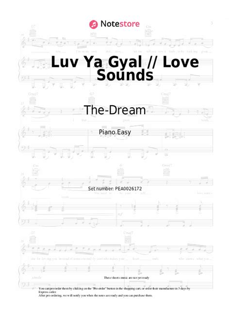 Luv Ya Gyal // Love Sounds piano sheet music easy Tory Lanez, The-Dream ...