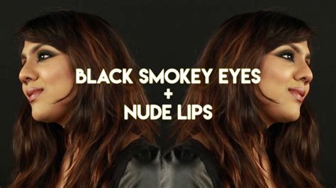 PrakAtWork Tutorial Black Smokey Eyes Nude Lips Indian Brown