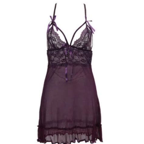 Jual Lingerie Sexy Model Bralette Renda Lace Baju Tidur Seksi Transparan Terbaru Fema